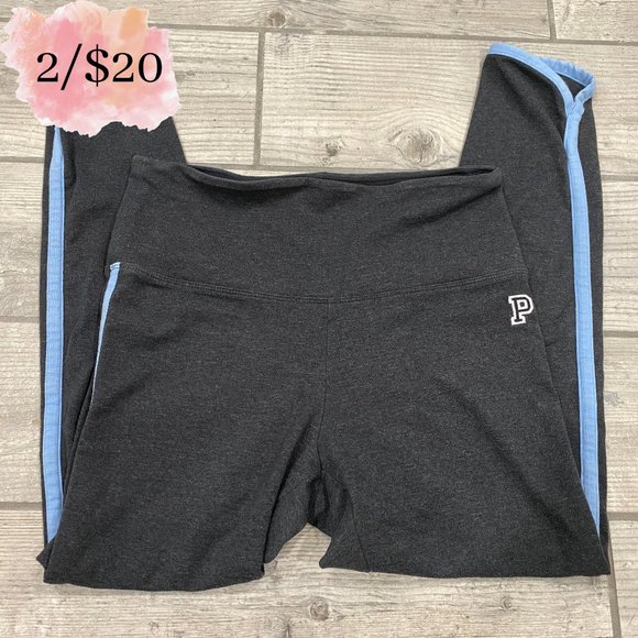 PINK Victoria's Secret Pants - Dark Gray and Blue PINK High Waisted 7/8 Yoga Leggings